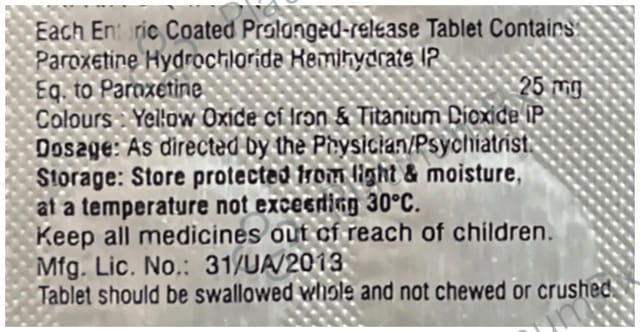 Paroxecad 25mg Tablet CR