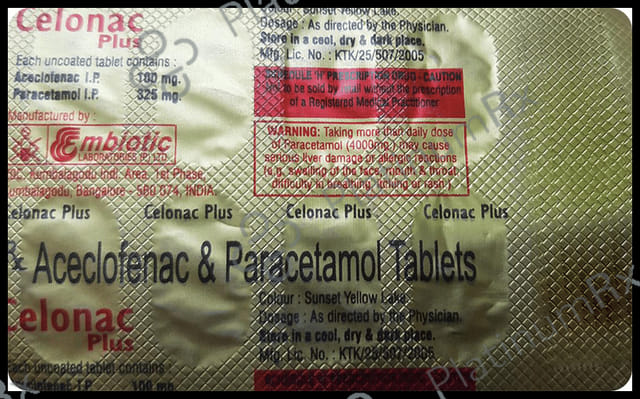 Celonac Plus 100/325mg Tablet 10s