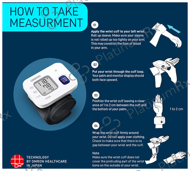 Omron HEM 6161 Fully Automatic Wrist Blood Pressure Monitor White