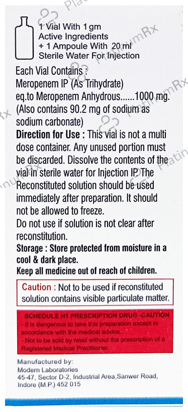 Meromicron 1000mg Injection 1s
