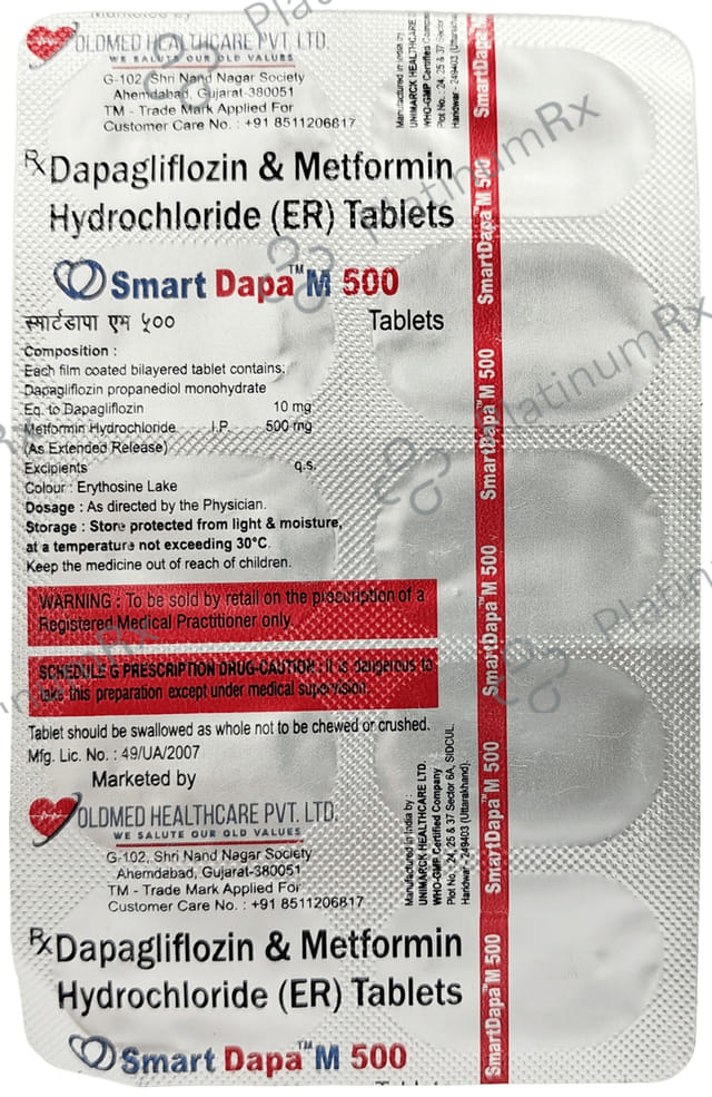 Smartdapa M 10mg/500mg Tablet