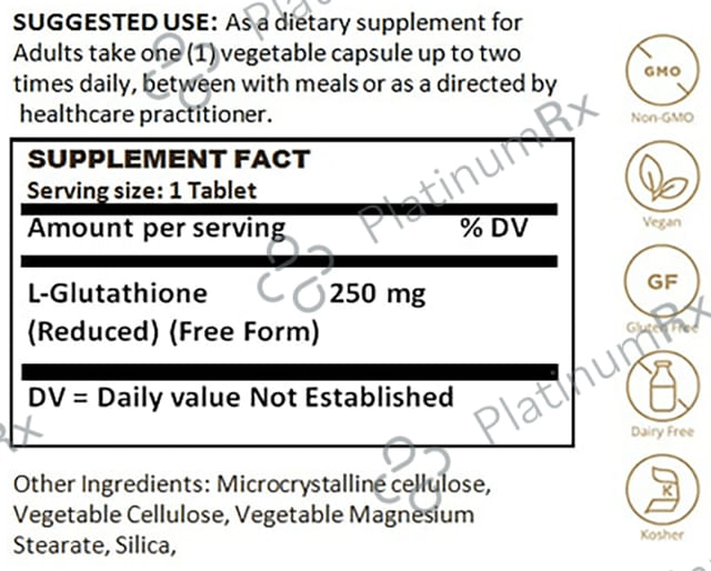Solgar Reduced L-Glutathione 250mg Vegetable Capsule