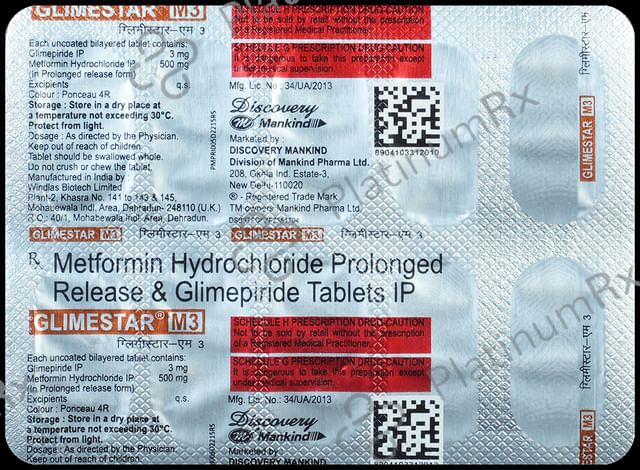 Glimestar M 3/500mg Tablet PR 10s