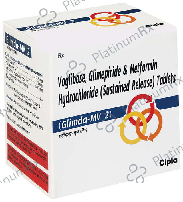 Glimda MV 2/500/0.2mg SR Tablet 10s