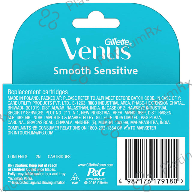 Gillette Venus Smooth Razor Catridge 2 units