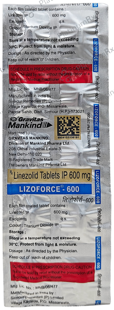 Lizoforce 600mg Tablet 10s