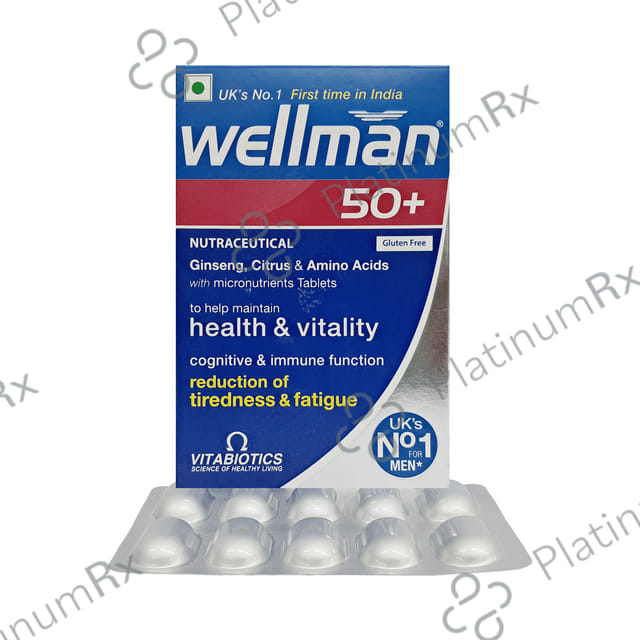 Wellman 50+ Health Supplement for Men's Cognitive & Immune Function Gluten Free Tablet 30s