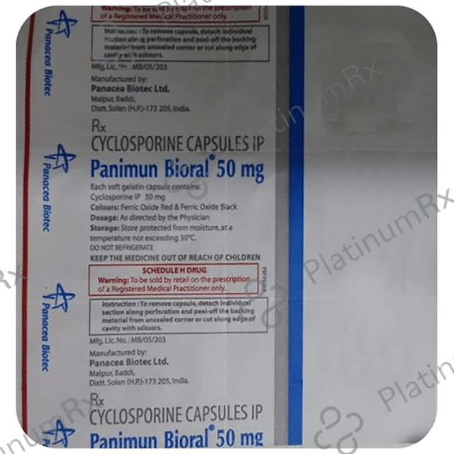 Panimun Bioral 50mg Capsule 6s