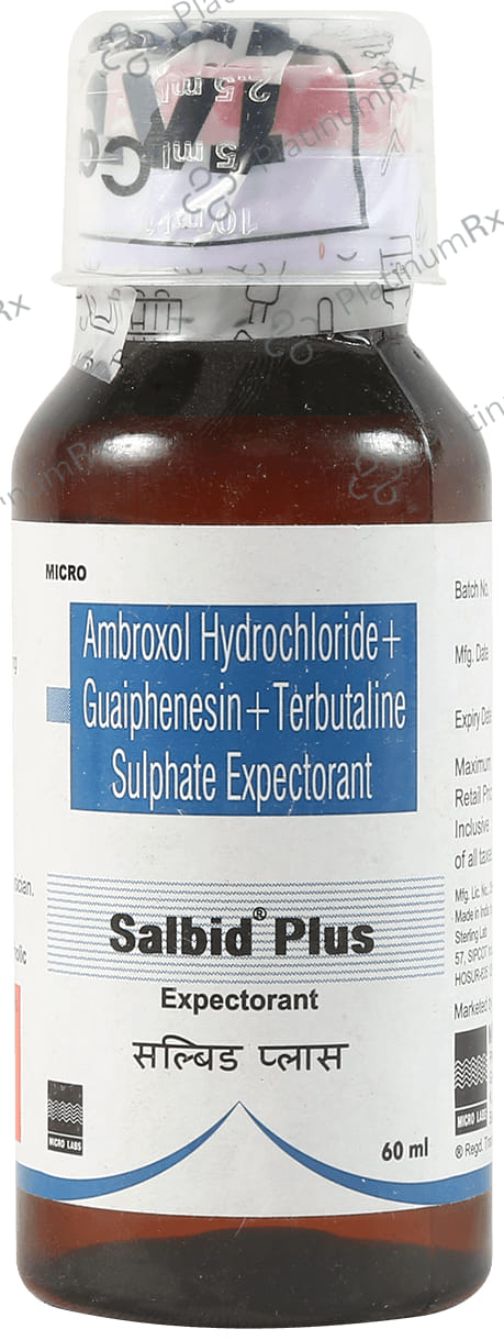Salbid Plus 30/100/2.5mg Expectorant 60ml