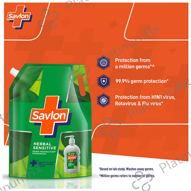 Savlon Herbal Sensitive Refill Germ Protection Liquid Handwash 1500 ml