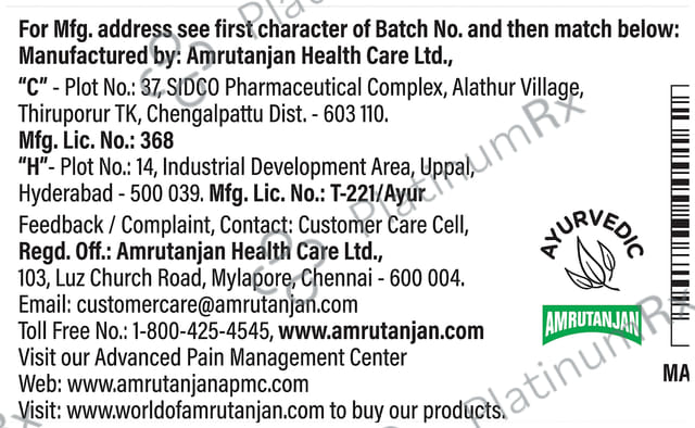 Amrutanjan Headache Roll On 10 ml