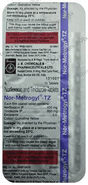Nor Metrogyl TZ 400mg/600mg Tablet