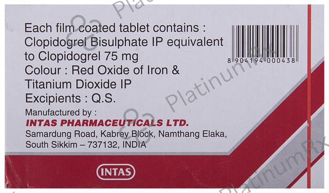 Clavix 75mg Tablet 15s
