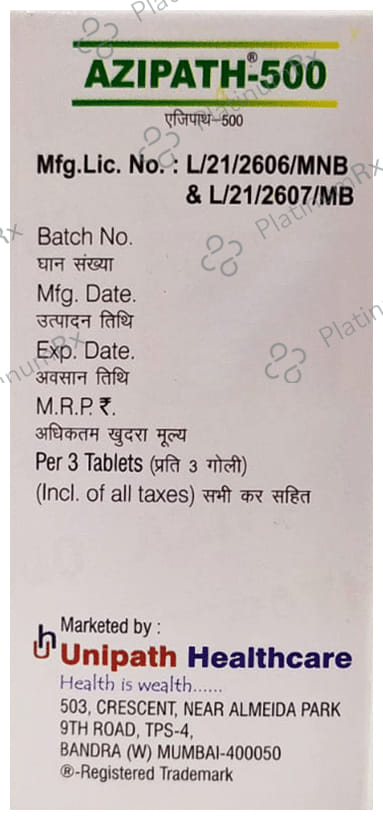 Azipath 500mg Tablet 3s