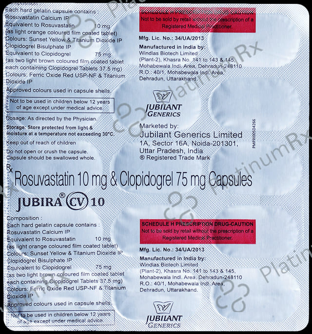 Jubira CV 10/75mg Capsule 15s