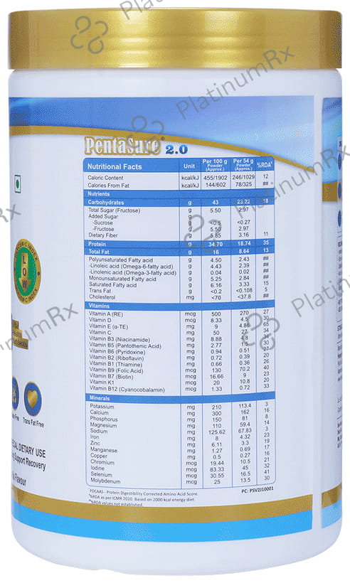PentaSure 2.0 High Whey Protein Flavour Vanilla Powder 1kg