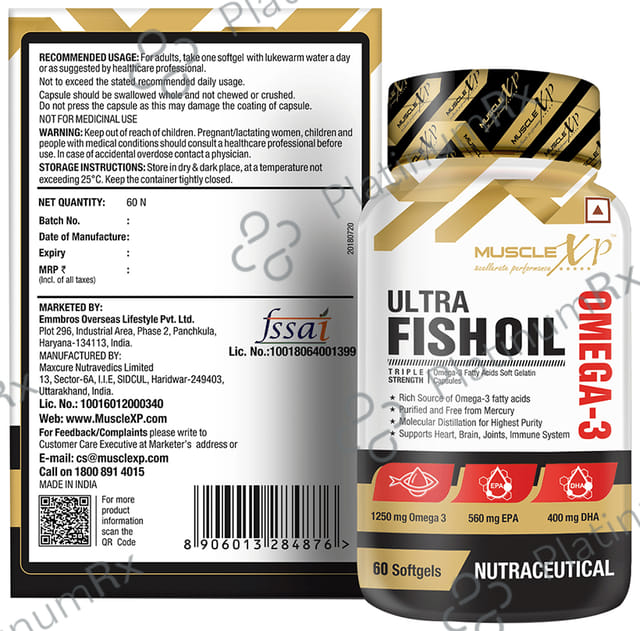 MuscleXP Ultra Fish Oil Omega 3 Triple Strength Capsule 60s