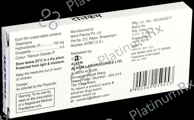 Tolkem 150mg Tablet 10s