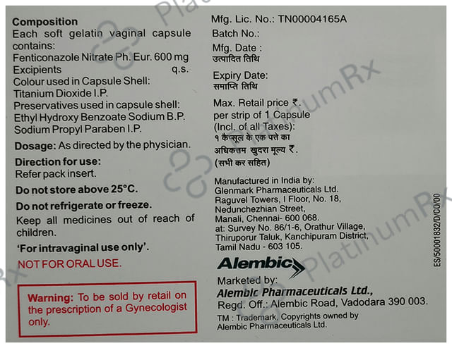Mifenti 600mg Vaginal Capsule 1s