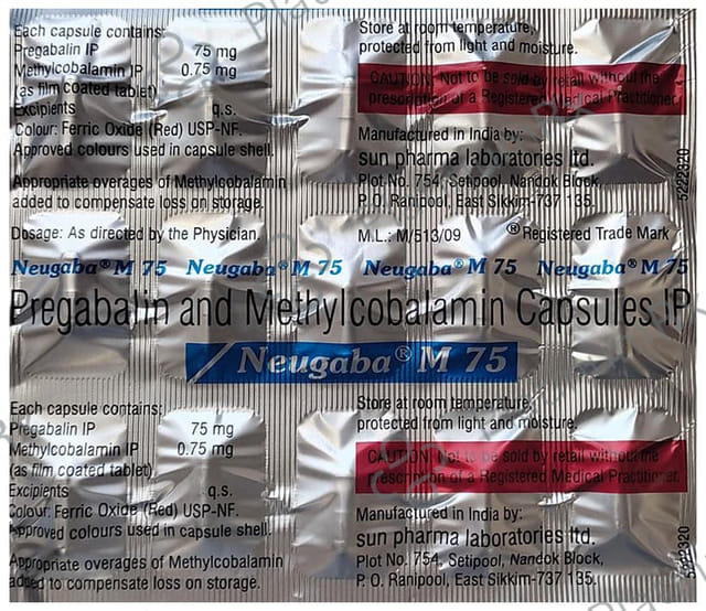 Neugaba M 75 Capsule 15s