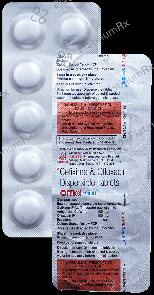 Omcef 100mg/100mg Tablet DT