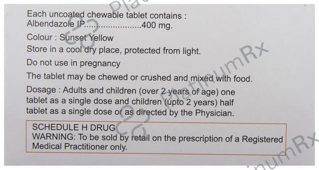 Noworm Chewable 400mg Tablet 1s