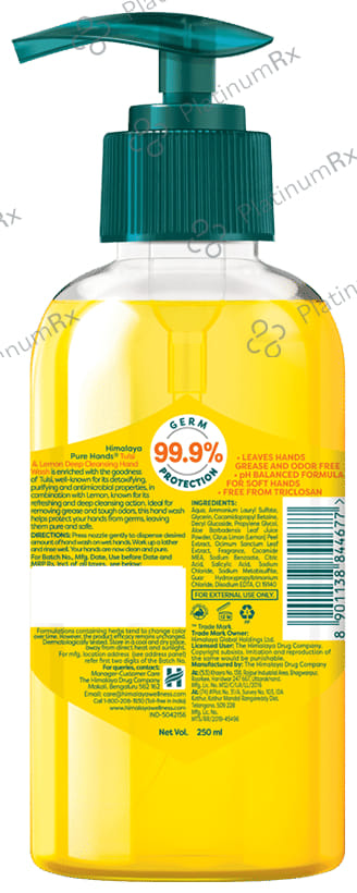 Himalaya Personal Care Pure Hands Hand Wash Tulsi & Lemon Deep Cleansing
