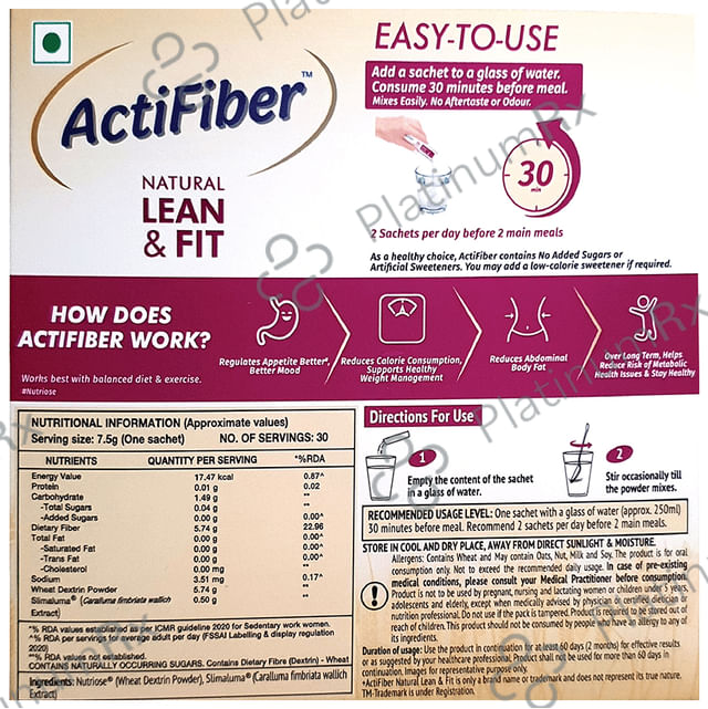 ActiFiber Natural Lean & Fit Sachet (7.5gm Each) Sachet