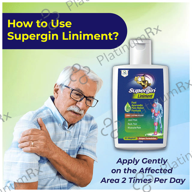 Supergin Liniment Fast Ayurvedic Pain Relief Formula 50 Liniment