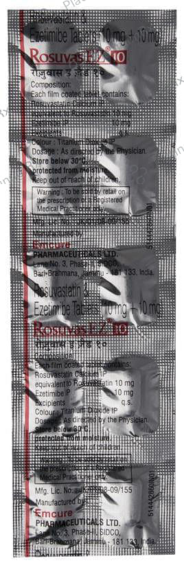 Rosuvas EZ 10/10mg Tablet 10s