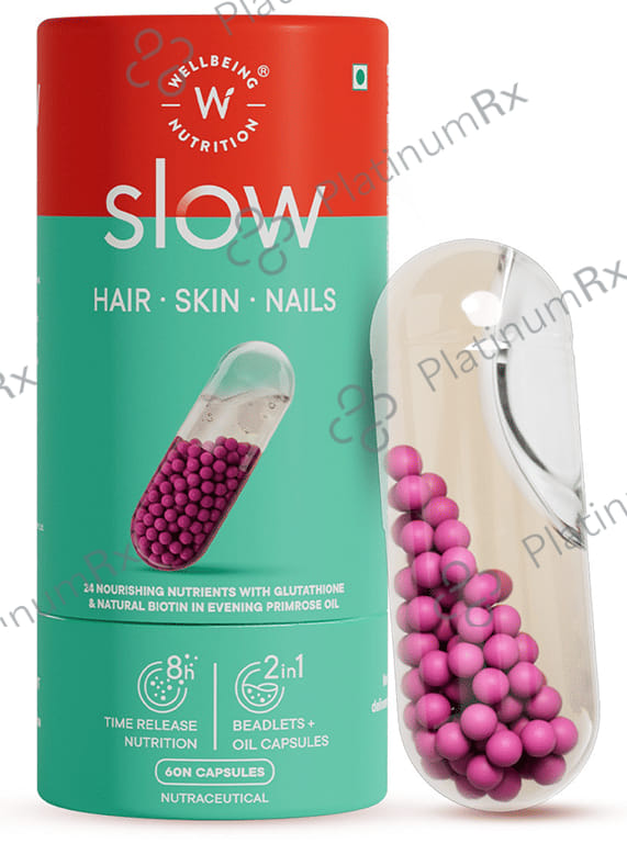 Wellbeing Nutrition Slow Hair Skin Nails - With Collagen, Glutathione & Biotin - Capsule
