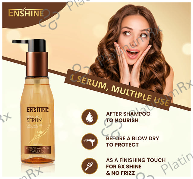 Enshine Detangling Serum Infused with Argan & Marula Oil for Frizz Free Shiny Hair