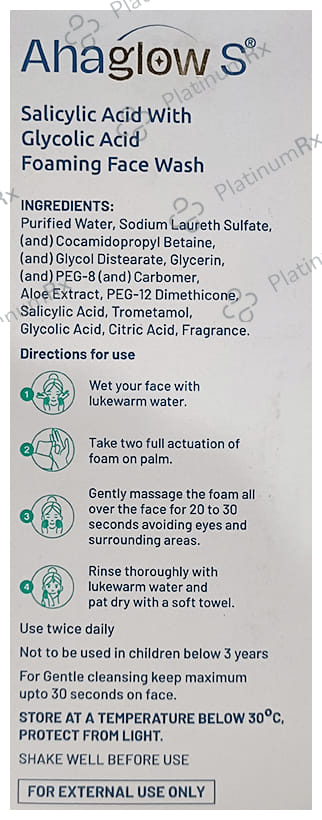 Ahaglow S Foaming Face Wash 100ml