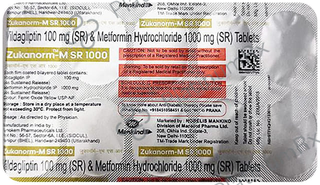 Zukanorm M 1000/100mg Tablet SR 10s