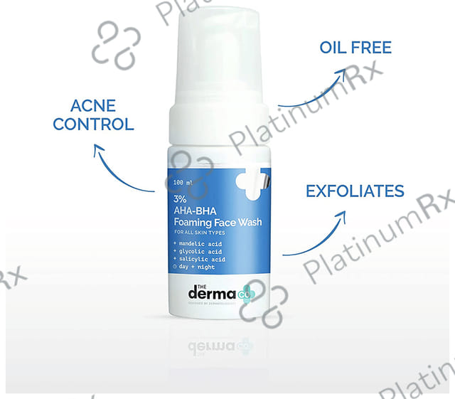 The Derma Co 3% AHA-BHA Foaming Face Wash - For All Skin Types