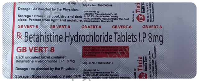 GB Vert 8mg Tablet 10s