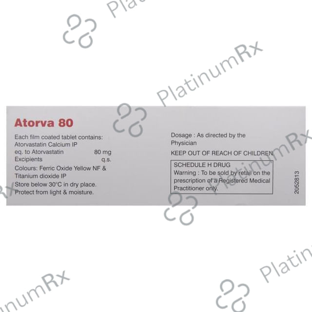 Atorva 80mg Tablet 10s