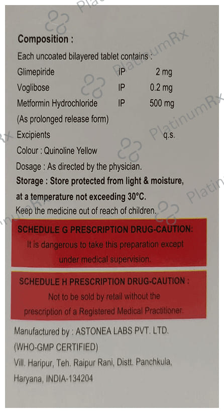 Gvos M 0.2/500/2mg Tablet 10s