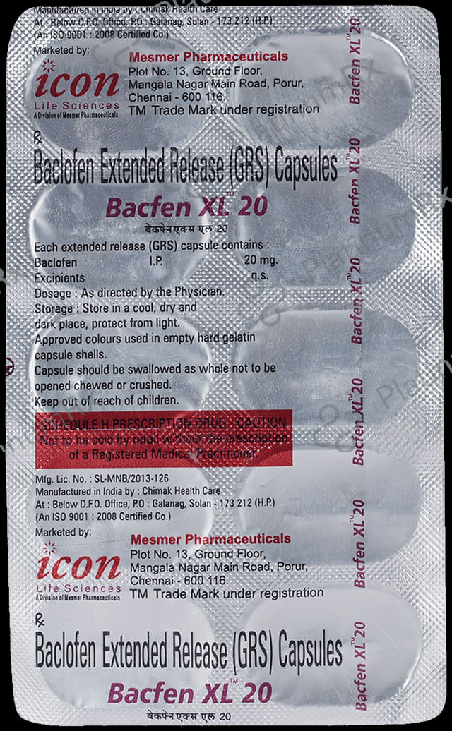 Bacfen XL 20mg Capsule ER 10s