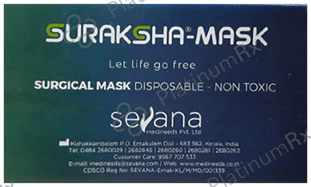 Suraksha 3 Ply Disposable Surgical Mask
