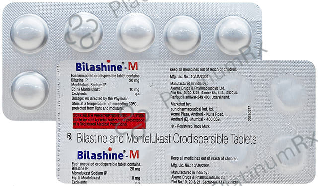 Bilashine M O 20/10mg Tablet DT 10s