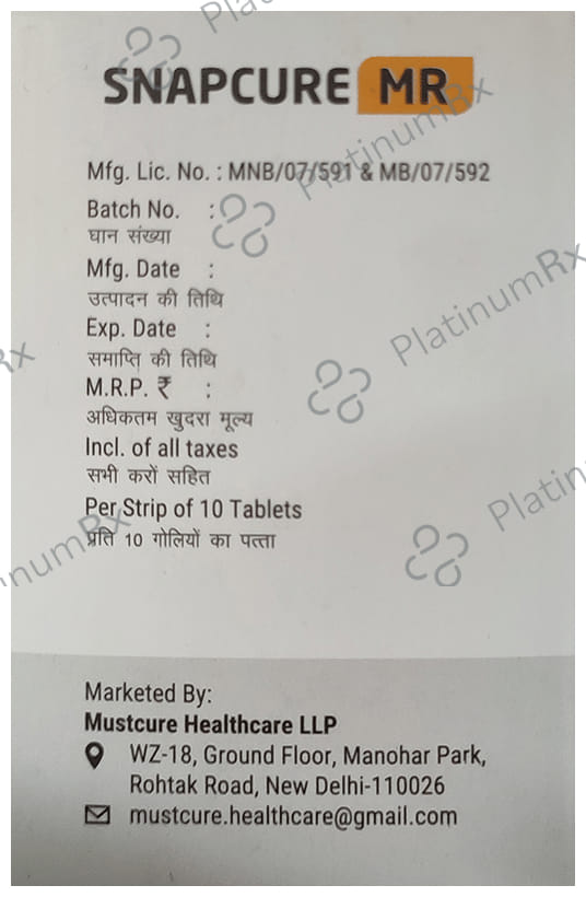 Snapcure MR 500mg/50mg/325mg Tablet