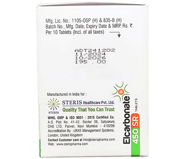 Elcarbonate 450mg Tablet SR 10s