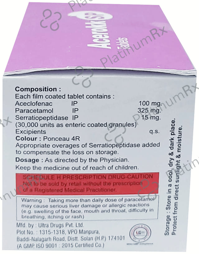 Acerokk SP 100/325/15mg Tablet 10s