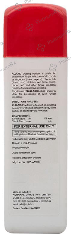 Klo-Aid Dusting Powder 100 Dusting Powder