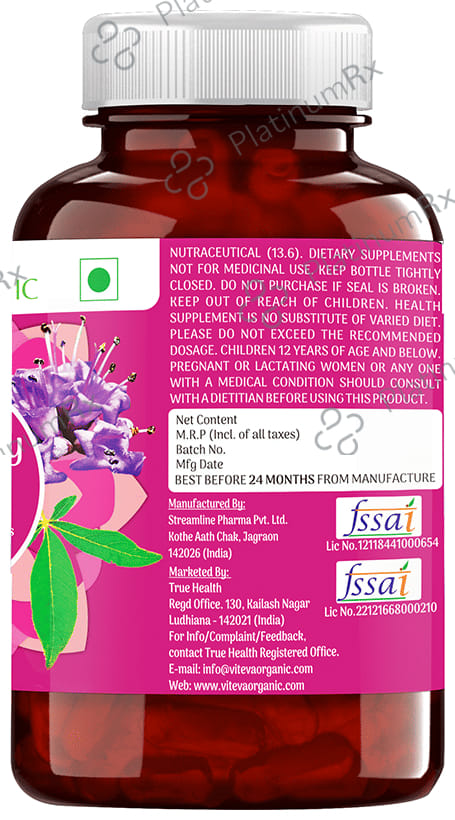 Viteva Organic Chasteberry Extract Veg Capsule