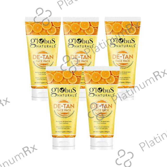 Globus Naturals De-Tan Face Pack(100gm Each) 5 Tubes