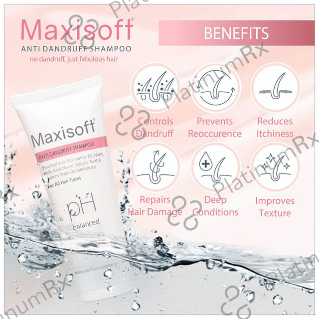 Maxisoft PH Balanced Anti Dandruff Shampoo (100ml Each) 2 Tubes