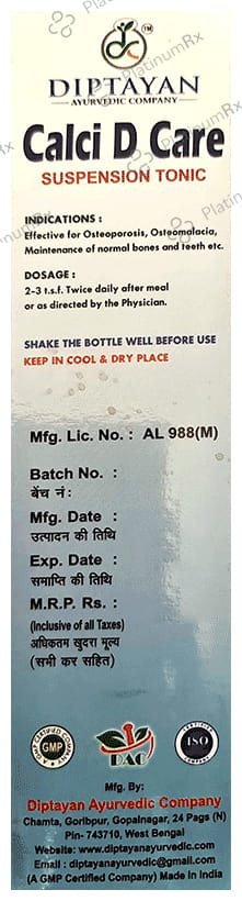 DAC Calci D Care Tonic Sugar Free