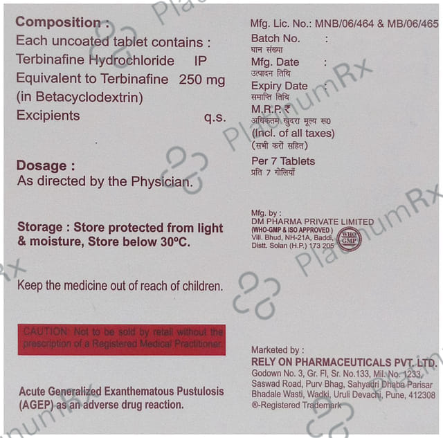 Terefin 250mg Tablet 7s